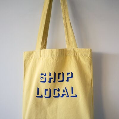 SHOP LOCAL BAG YELLOW/NAVY x2 PACK