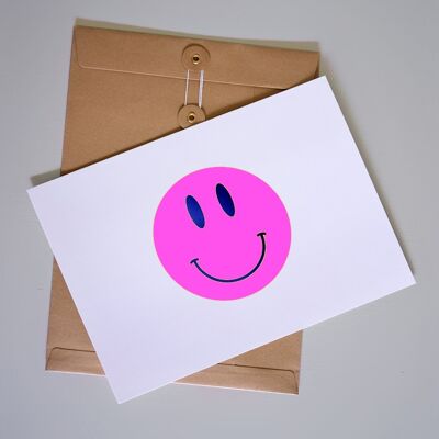 A4 smiley neon pink print