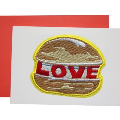 Love burger patch card