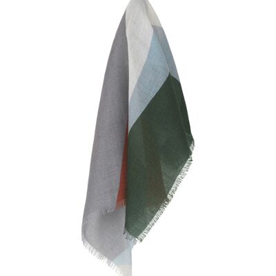 Rome scarf(green/lagoon/rusty) 50x50cm