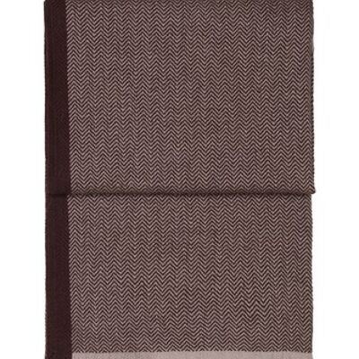 Herringbone throw (chocolate/beige)