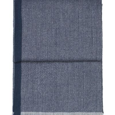 Plaid a spina di pesce (blu scuro/grigio)