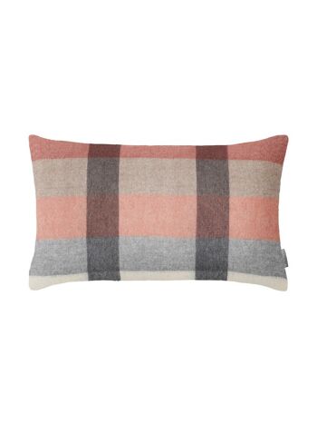 Coussin Intersection (rouge rouille/blanc/gris) 1
