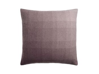 Coussin Horizon (prune/cognac) 50x50