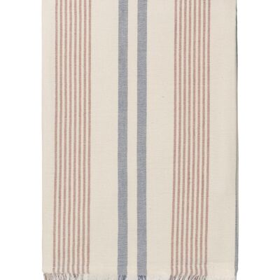 Iris throw (blue/rustyred) organic cotton