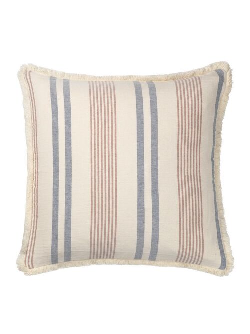 Iris cushion (blue/rustyred) organic cotton