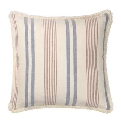 Iris cushion (blue/rustyred) organic cotton