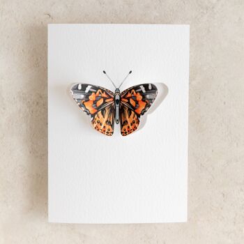 Carte de voeux aquarelle papillon Painted Lady Pop Out 2