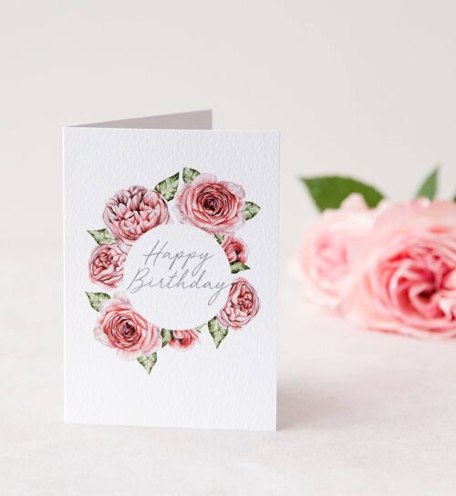 Rose Wreath Greetings Card