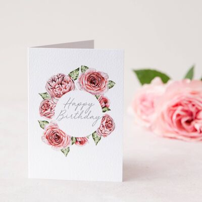 Rose Wreath Greetings Card