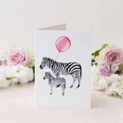 Biglietto di auguri per cuccioli di zebra