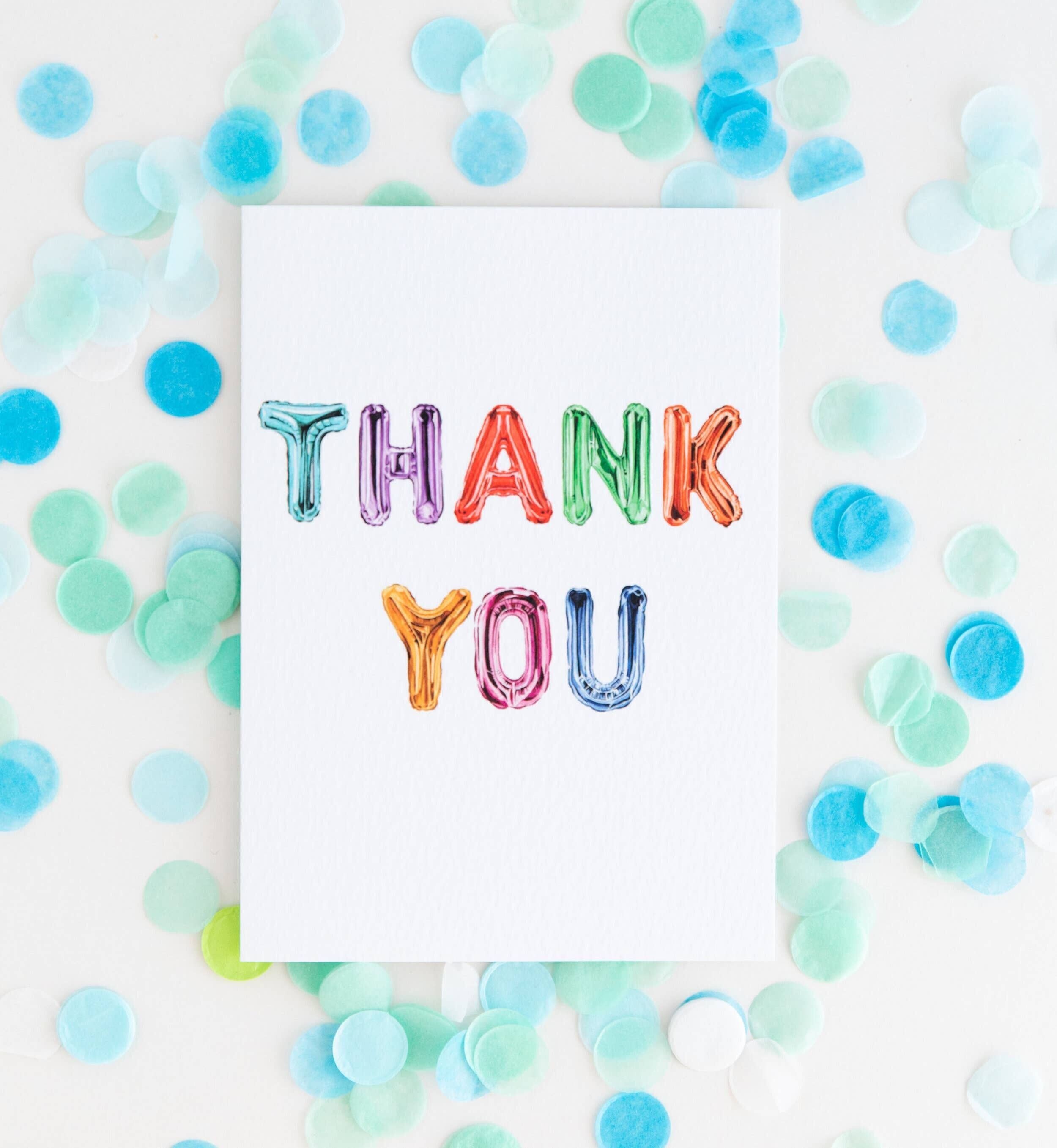 Biglietto di auguri con palloncino di ringraziamento