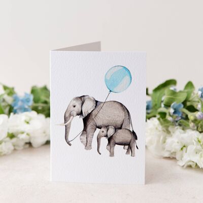 Tarjeta de felicitaciones de elefante bebé