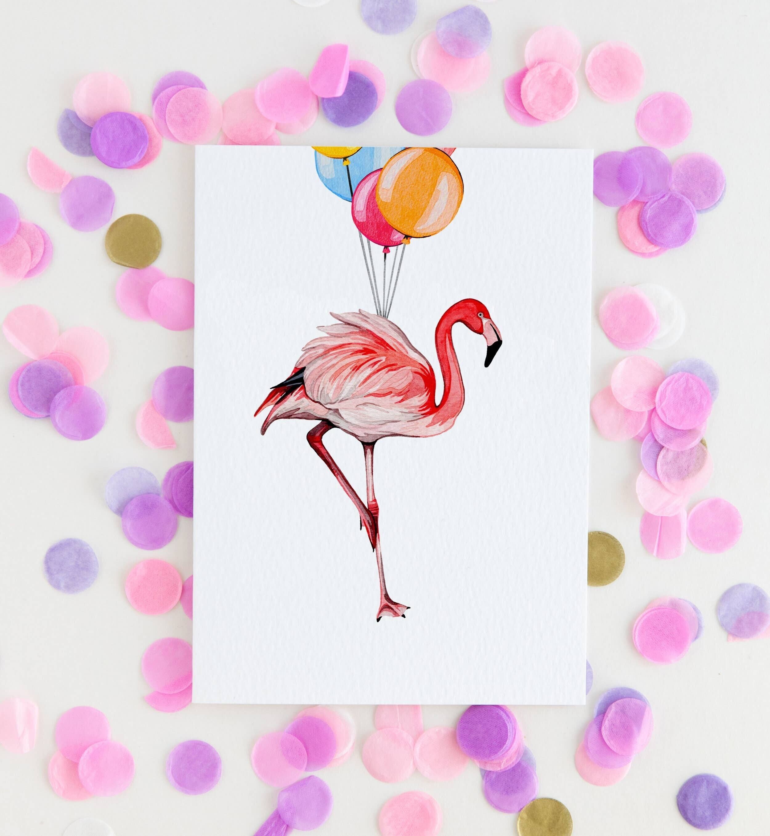 Biglietto di auguri fenicottero