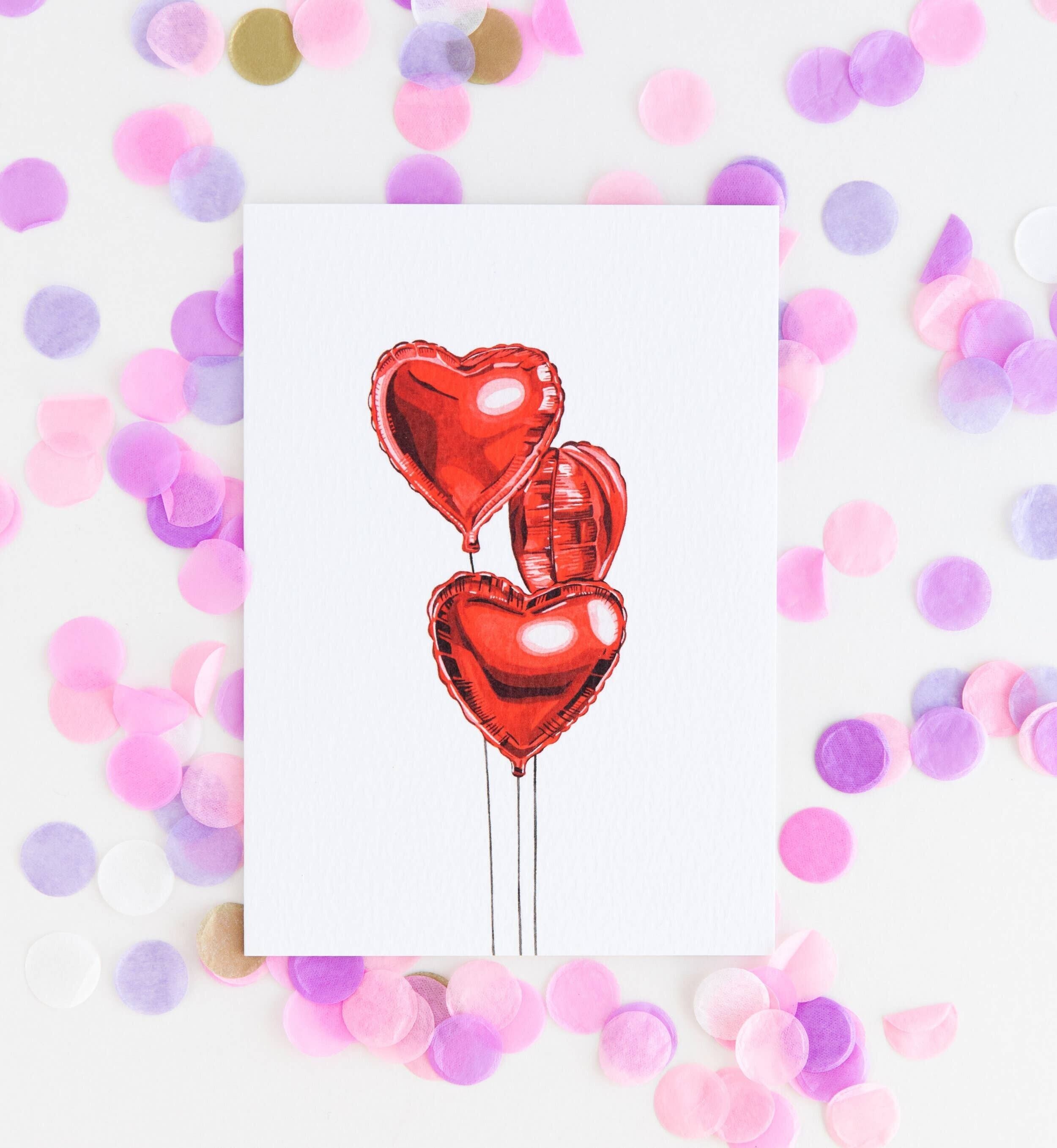 Biglietto di auguri cuore palloncino