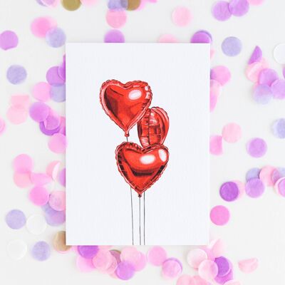 Balloon Heart Greetings Card