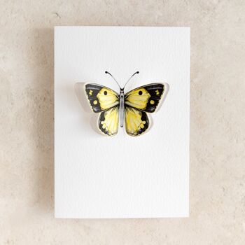 Carte de voeux aquarelle papillon jaune assombrie 2