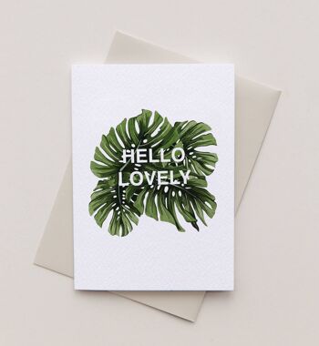 Feuille de Monstera tropicale aquarelle durable Carte de vœux 4