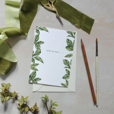 Green Leaves Greetings Card