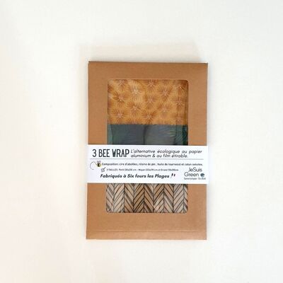 Bee Wrap 3 Größen - wiederverwendbare Verpackung / Zero Waste / Bienenwachs / ökologisch