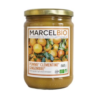 Compotée mixée pomme clémentine gingembre Bio 560g