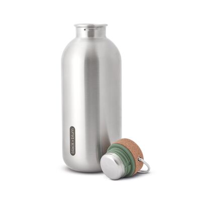Stainless steel water bottle, olive, 600 ml