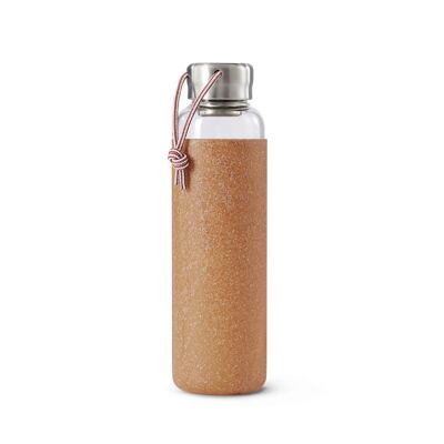 Glass water bottle, almond, 600 ml