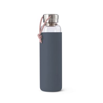 Glass water bottle, slate, 600 ml