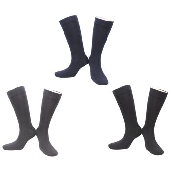 Chaussettes sans Compression Adaptées aux Diabétiques Coton Peigné (3 paires) 2
