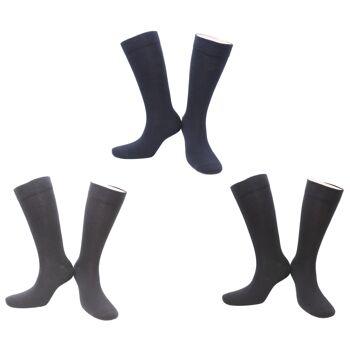 Chaussettes sans Compression Adaptées aux Diabétiques Coton Peigné (3 paires) 4