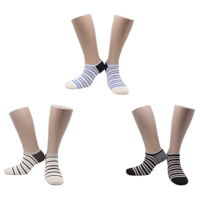 Combed Cotton Seamless Invisible Socks (3 pairs)