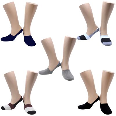 Combed Cotton Seamless Super Invisible Socks (5 pairs)