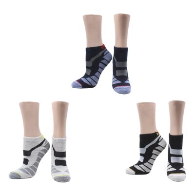 Nahtlose Socken aus gekämmter Baumwolle (3 Paar) - Schwarz, Grau, Blau