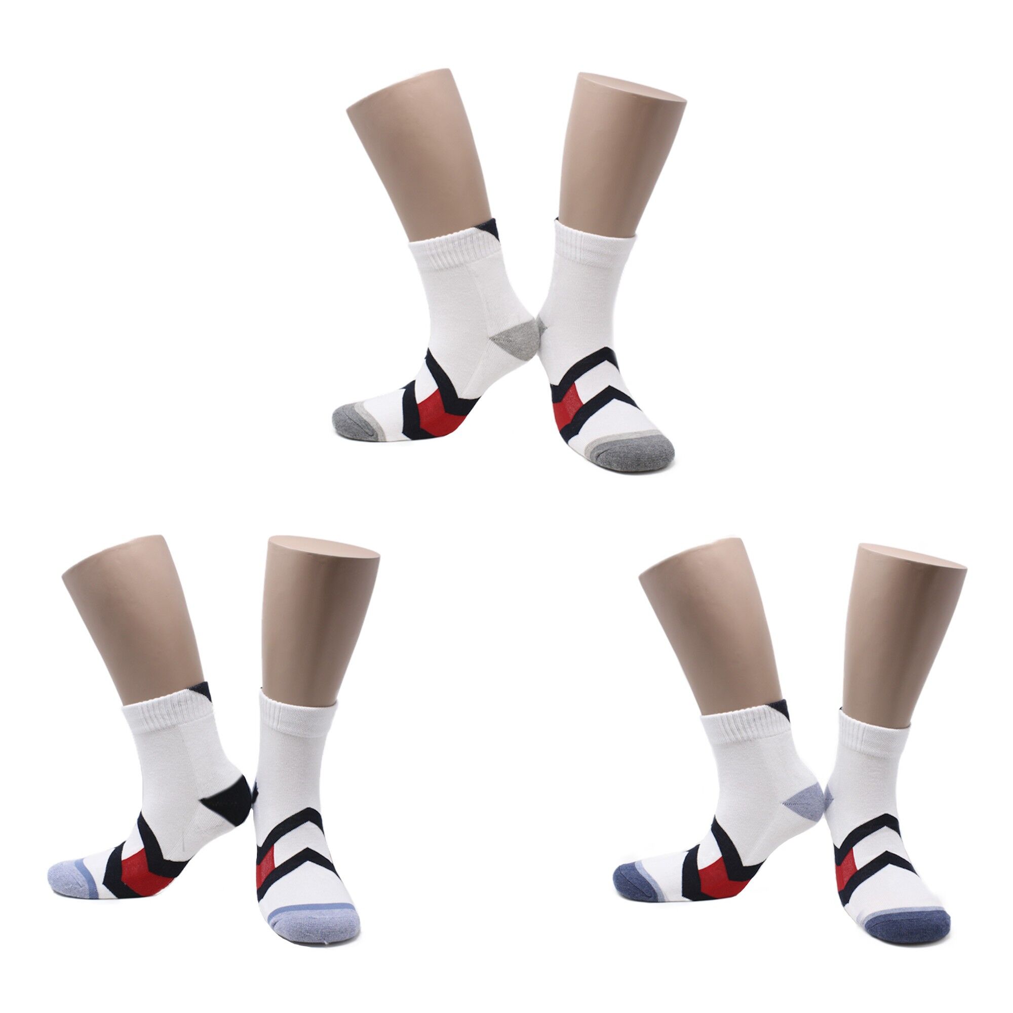 Calzini in cotone pettinato Chevron (3 paia)