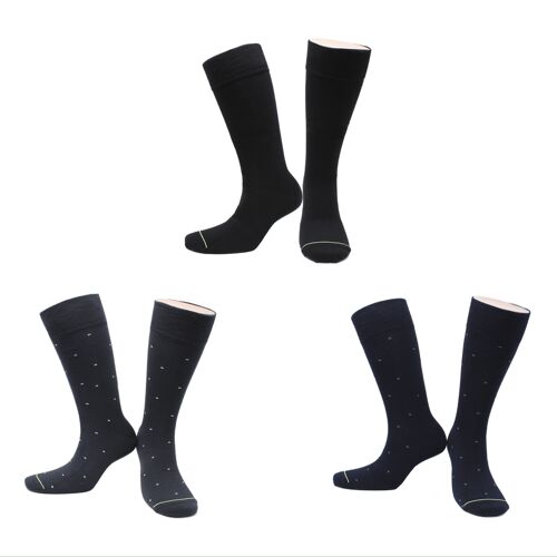 Chaussettes Bambou Homme Sans Couture (3 paires) - Noir, Gris, Bleu