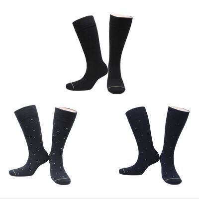 Men's Seamless Bamboo Socks (3 pairs) - Black, Gray, Blue