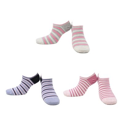 Chaussettes Invisibles Sans Couture en coton peigné (3 paires) - Taille : 39/42