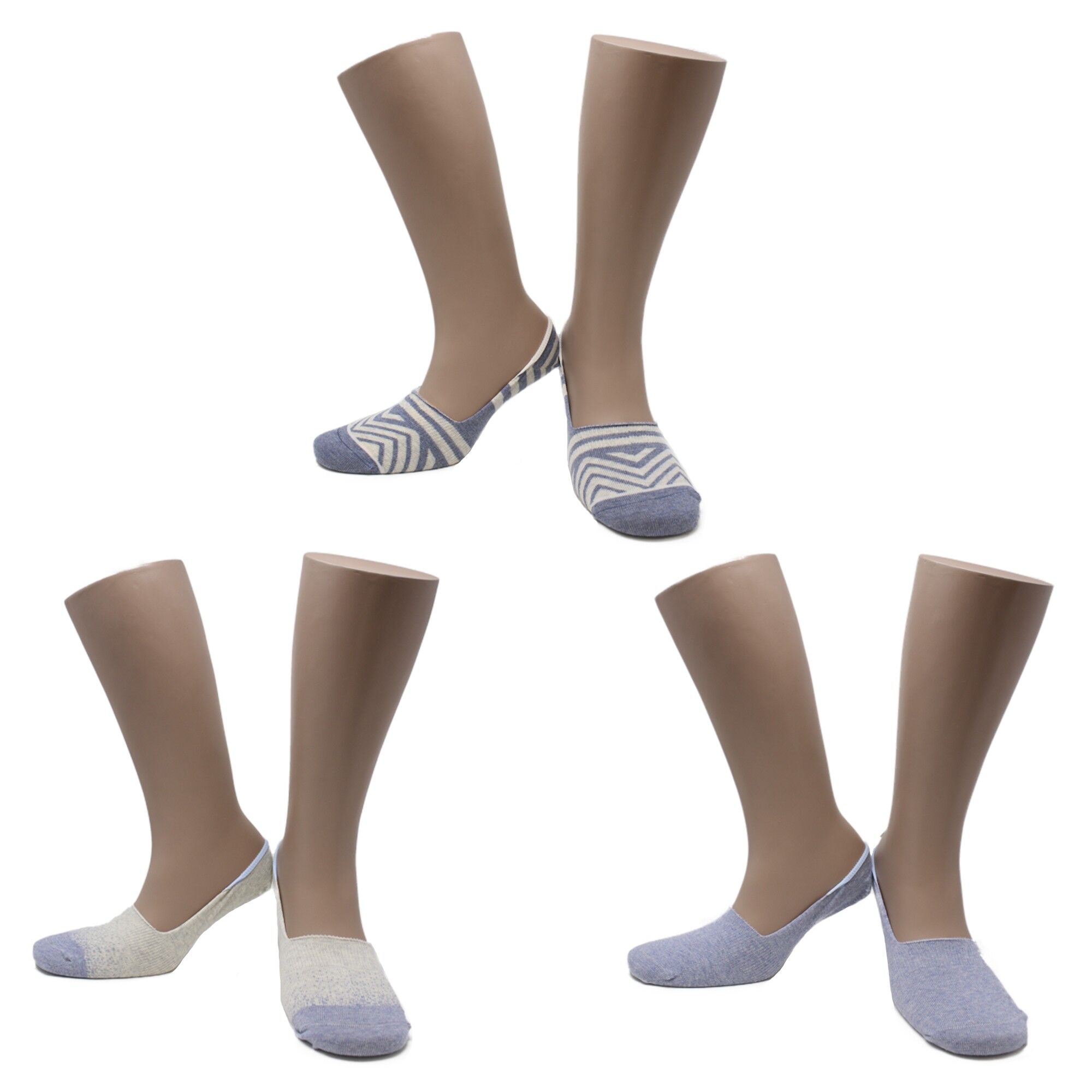 Super Invisible Seamless gekämmte Baumwollsocken (3 Paar)