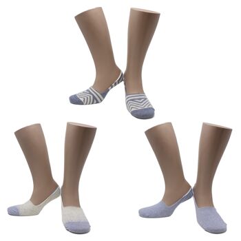 Chaussettes Super Invisibles Sans Couture en coton peigné (3 paires)