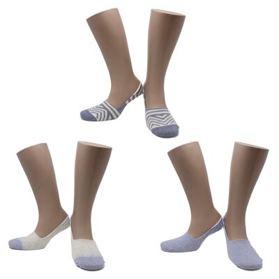 Super Invisible Seamless Combed Cotton Socks (3 pairs)