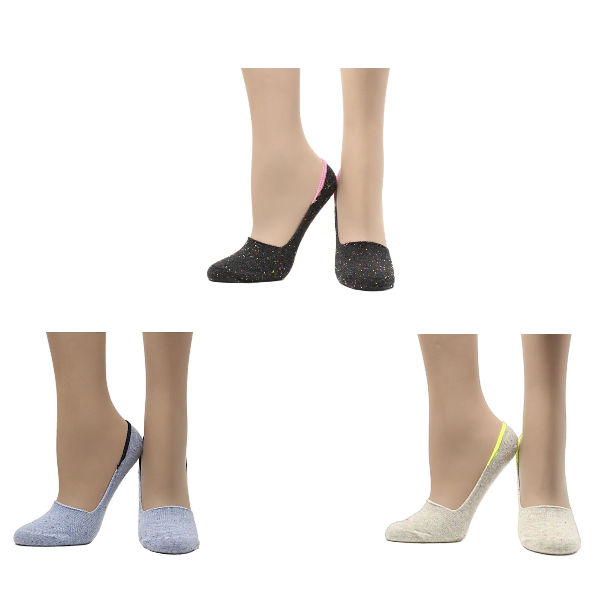 Super Invisible nahtlos tropfende gekämmte Baumwollsocken (3 Paar)