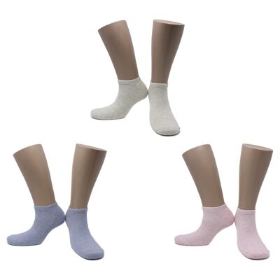 Socquettes Pastel Unies en Coton Peigné (3 paires)