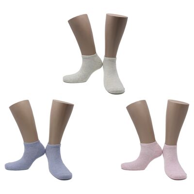 Plain pastel combed cotton socks (3 pairs)