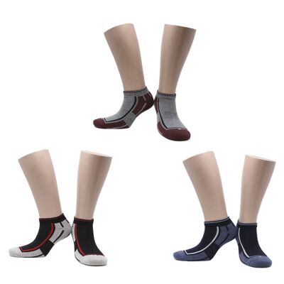 Frankreich Socken aus gekämmter Baumwolle (3 Paar) - Marineblau, Schwarz, Grau