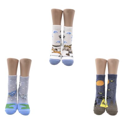 Children's combed cotton socks (3 pairs)