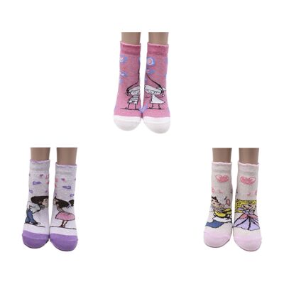 Girl's combed cotton socks Duo (3 pairs)