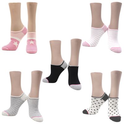 Young Lady Invisible Combed Cotton Socks (5 pairs)
