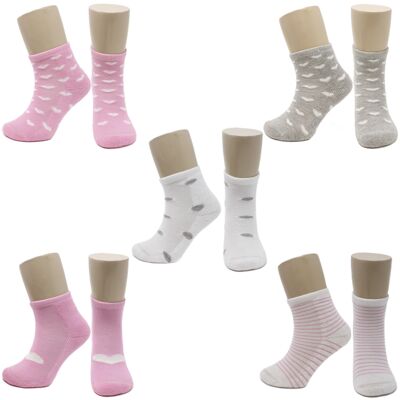 Combed Cotton Hearts Seamless Socks (5 pairs)