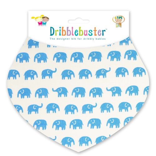 Dribble Bib Blue Elephants