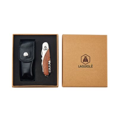 Multifunction knife and leather pouch